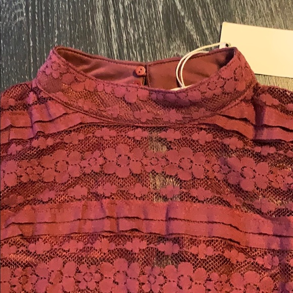 Mesh size small burgundy long sleeve dress - Picture 2 of 13